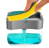 Antson 2 in 1 Soap Dispenser for Dishwasher Liquid, Liquid Dispenser Pump with Sponge Holder Kitchen Sink Dish Soap Dispenser for Kitchen