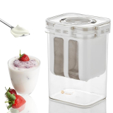 E-COSMOS Plastic Multipurpose Greek Yogurt & Curd Maker Hung Curd – 1100ml | Durable, BPA-Free | Easy Homemade Yogurt & Cheese, 10L x 8W x 16H cm, Multi-Coloured (Greek Yogurt Maker (EC-02))