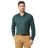 HammerSmith Men’s Solid Slim Fit Cotton Blend Formal Shirt with Spread Collar and Long Sleeves